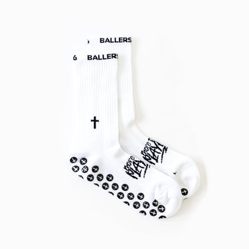 EU Ballers In God Performance 'Cross' Socks White